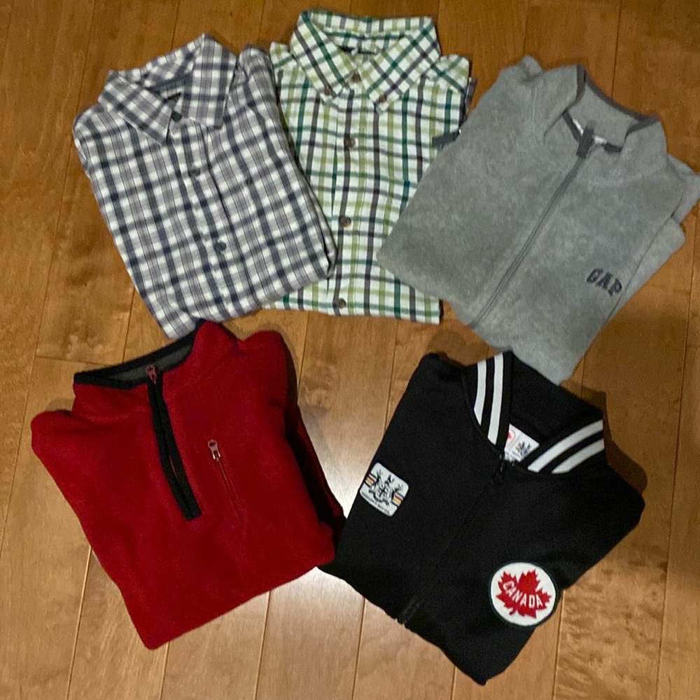 BOYS SWEATERS LONG SLEEVES VEST MIXED TOP LOT SZ 7/8